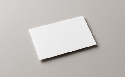 A blank white card on a gray background